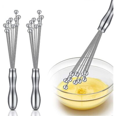 LEDE Lot De 2 Mini Fouets À Boule En Acier Inoxydable, Batteur À Œufs Manuel Pour Sauces Et Crèmes. Publicité LEDE Lot De 2 Mini Fouets À Boule En Acier Inoxydable, Batteur À Œufs Manuel Pour Sauces Et Crèmes. Publicité