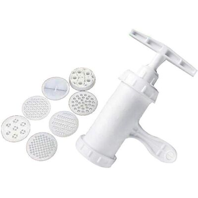 LISATR Mini Machine À Pâtes Manuelle Pour La Maison (presse À Pâtes + 7 Moules Blancs)-white - Publicité LISATR Mini Machine À Pâtes Manuelle Pour La Maison (presse À Pâtes + 7 Moules Blancs)-white - Publicité