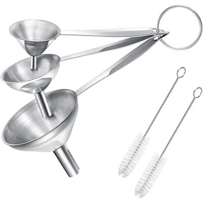SUPERWISE Entonnoir Cuisine, 3 Pièces Entonnoir Essence Antonoire De Cuisine Entonnoir Inox Entonnoir A Piston, Avec 2 Brosses De Nettoyage Pour Le Transfert De Liquides Et De Poudres - Publicité SUPERWISE Entonnoir Cuisine, 3 Pièces Entonnoir Essence Antonoire De Cuisine Entonnoir Inox Entonnoir A Piston, Avec 2 Brosses De Nettoyage Pour Le Transfert De Liquides Et De Poudres - Publicité