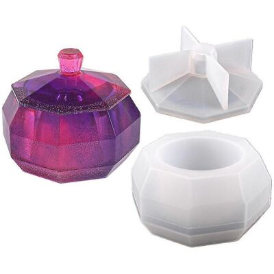 FLAMMKRAFT Moule En Silicone En 2 Pièces Pour Boîte De Rangement Octogonale, Moule Pour Bocal Hermétique Et Bouteille De Rangement - Publicité FLAMMKRAFT Moule En Silicone En 2 Pièces Pour Boîte De Rangement Octogonale, Moule Pour Bocal Hermétique Et Bouteille De Rangement - Publicité