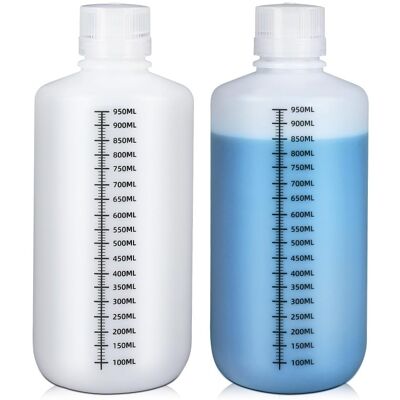 OEM Flacon En Plastique À Col Étroit 1000 Ml, Récipient Gradué Pehd Qualité Labo, Lot De 2 - Publicité OEM Flacon En Plastique À Col Étroit 1000 Ml, Récipient Gradué Pehd Qualité Labo, Lot De 2 - Publicité