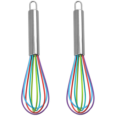 HERUSI Batteur À Œufs Manuel En Silicone Avec Poignée En Acier Inoxydable (2 Pièces) - 20 Cm - Publicité HERUSI Batteur À Œufs Manuel En Silicone Avec Poignée En Acier Inoxydable (2 Pièces) - 20 Cm - Publicité