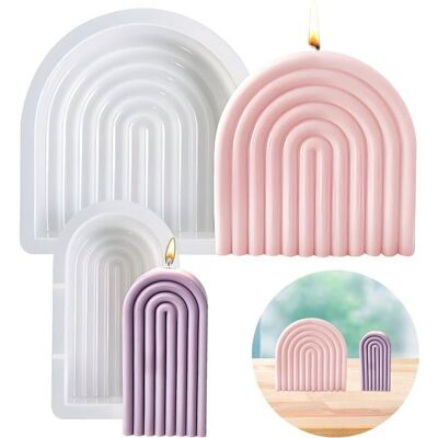 Cellfast Lot De 2 Moules À Bougies En Forme De Ponts Arc-en-ciel,moules Pour Bougies En Silicone,en Silicone Pour Savon,fabrication - Publicité Cellfast Lot De 2 Moules À Bougies En Forme De Ponts Arc-en-ciel,moules Pour Bougies En Silicone,en Silicone Pour Savon,fabrication - Publicité