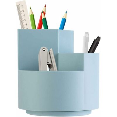KROVV Support Pour Stylos - Rotatif 360° - 3 Compartiments Hauteur Différente - Organisation Bureau Cuisine Salle De Bain - Blanc - 1 Pièce - Publicité KROVV Support Pour Stylos - Rotatif 360° - 3 Compartiments Hauteur Différente - Organisation Bureau Cuisine Salle De Bain - Blanc - 1 Pièce - Publicité