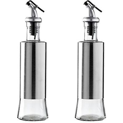 LISATR Lot De 2 Flacons En Verre De 310 Ml (10,6 Oz) Avec Distributeur Pour Huile Et Vinaigre - Publicité LISATR Lot De 2 Flacons En Verre De 310 Ml (10,6 Oz) Avec Distributeur Pour Huile Et Vinaigre - Publicité