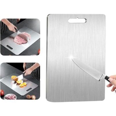 Vision Titanium Cutting Board Acier Inoxydable 304, Planche A Decouper En Titane, Planche De À Decouper Inox Antibactérienne, Plaque Inox Cuisine Pour Viande, Fromage, Planches À Découper - Publicité Vision Titanium Cutting Board Acier Inoxydable 304, Planche A Decouper En Titane, Planche De À Decouper Inox Antibactérienne, Plaque Inox Cuisine Pour Viande, Fromage, Planches À Découper - Publicité