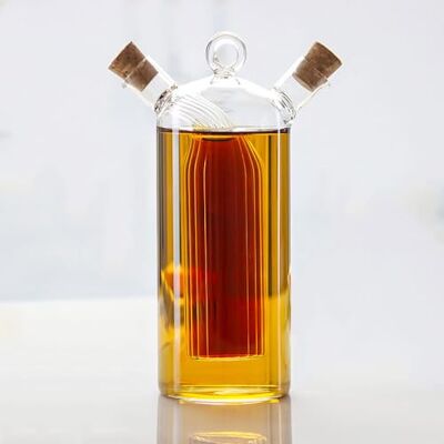 KAJFJAD Ensemble Huilier-vinaigrier 2 En 1 Avec Becs Verseurs Anti-gouttes, Élégant Flacon Distributeur En Verre Transparent Pour Le Plan De Travail Et La Table À Manger. Publicité KAJFJAD Ensemble Huilier-vinaigrier 2 En 1 Avec Becs Verseurs Anti-gouttes, Élégant Flacon Distributeur En Verre Transparent Pour Le Plan De Travail Et La Table À Manger. Publicité