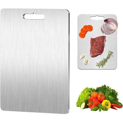 Scotch Planche À Découper En Titane 34 X 23 Cm – Acier Inoxydable Des Deux Côtés – Antibactérienne Et Facile À Nettoyer – Pour Viande Et Légumes - Publicité Scotch Planche À Découper En Titane 34 X 23 Cm – Acier Inoxydable Des Deux Côtés – Antibactérienne Et Facile À Nettoyer – Pour Viande Et Légumes - Publicité