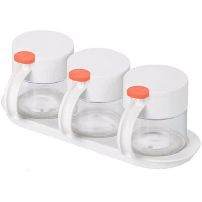 LEDE Boîte À Épices, Flacon À Épices En Verre, Couvercle De Conservation Orange Étanche À L'Humidité - Publicité LEDE Boîte À Épices, Flacon À Épices En Verre, Couvercle De Conservation Orange Étanche À L'Humidité - Publicité