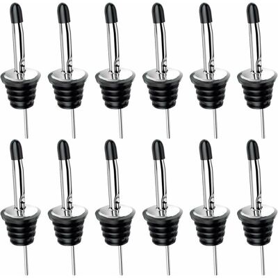 Melissa 12pcs Verseurs En Acier Inoxydable Avec Bouchon En Caoutchouc Verseurs De Bec De Bouteille Pour Vin, Liqueur, Boissons, Cocktails, Huile, Vinaigre - Publicité Melissa 12pcs Verseurs En Acier Inoxydable Avec Bouchon En Caoutchouc Verseurs De Bec De Bouteille Pour Vin, Liqueur, Boissons, Cocktails, Huile, Vinaigre - Publicité