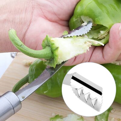 MCKENSA Évideur De Poivrons En Acier Inoxydable, Éplucheur De Fruits Et Légumes - Publicité MCKENSA Évideur De Poivrons En Acier Inoxydable, Éplucheur De Fruits Et Légumes - Publicité