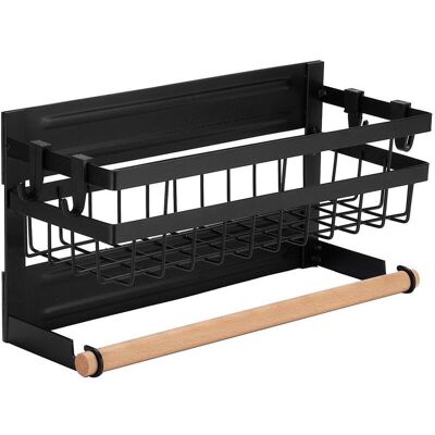 MIXHOME Étagère Magnétique À Épices Pour Réfrigérateur Avec Crochets, Porte-essuie-tout, Support Pour Pots À Épices En Acier Inoxydable, Étagère Multifonction - Publicité MIXHOME Étagère Magnétique À Épices Pour Réfrigérateur Avec Crochets, Porte-essuie-tout, Support Pour Pots À Épices En Acier Inoxydable, Étagère Multifonction - Publicité