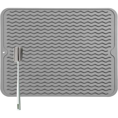 GRASSLIN Grand Tapis Egouttoir Vaisselle - Évier Épais Pour Un Séchage Rapide, 40 X 30 Cm De Avec Éponge Brosse, Sans Bpa, Égouttoir À Pliable Antidérapant Gris 40x30'gris 40x30 Cm'gris'40x30 Cm - Publicité GRASSLIN Grand Tapis Egouttoir Vaisselle - Évier Épais Pour Un Séchage Rapide, 40 X 30 Cm De Avec Éponge Brosse, Sans Bpa, Égouttoir À Pliable Antidérapant Gris 40x30'gris 40x30 Cm'gris'40x30 Cm - Publicité
