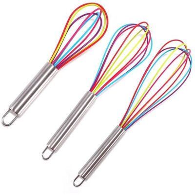 Cellfast Fouet En Silicone 3 Pièces, Mélangeur De Cuisine Avec Poignée En Acier Inoxydable, Ensemble De Mélange Batteur À Œufs - Publicité Cellfast Fouet En Silicone 3 Pièces, Mélangeur De Cuisine Avec Poignée En Acier Inoxydable, Ensemble De Mélange Batteur À Œufs - Publicité