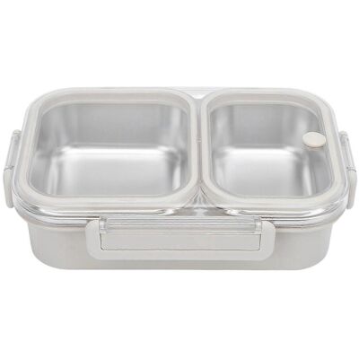 FLAMMKRAFT Boîte À Lunch Carrée Portable En Acier Inoxydable Gris, 1,2 L, Hermétique Et Anti-odeurs, 2 Compartiments - Publicité FLAMMKRAFT Boîte À Lunch Carrée Portable En Acier Inoxydable Gris, 1,2 L, Hermétique Et Anti-odeurs, 2 Compartiments - Publicité