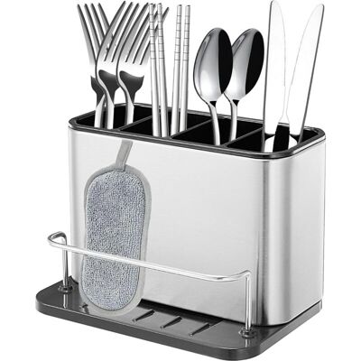 Melissa Egouttoir À Couverts, Fourchette Cuillère Organisateur Rack Avec 4 Compartiments Avec Égouttoir, Pour Couteau Et Fourchette, Cuillère, Panier De Séchage Pour Évier(acier Inoxydable) - Publicité Melissa Egouttoir À Couverts, Fourchette Cuillère Organisateur Rack Avec 4 Compartiments Avec Égouttoir, Pour Couteau Et Fourchette, Cuillère, Panier De Séchage Pour Évier(acier Inoxydable) - Publicité
