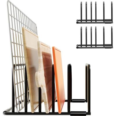 Vision Lot De 2 Supports Pour Planches À Découper Et Couvercles De Casseroles — Râteliers À Couvercles À 5 Compartiments — Organiseur De Cuisine — Support Métallique Pour Planches À Découper - Publicité Vision Lot De 2 Supports Pour Planches À Découper Et Couvercles De Casseroles — Râteliers À Couvercles À 5 Compartiments — Organiseur De Cuisine — Support Métallique Pour Planches À Découper - Publicité