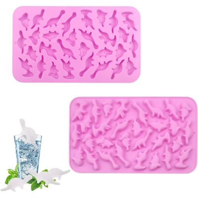GRASSLIN 2 Pcs Moule À Gâteau En Silicone 30 Cavités Forme De Rainure Dinosaure Dino Antiadhésif Moules Spécifique Cuisine Pour Glaçons, Pâtisserie, Savons, Dessert - - Publicité GRASSLIN 2 Pcs Moule À Gâteau En Silicone 30 Cavités Forme De Rainure Dinosaure Dino Antiadhésif Moules Spécifique Cuisine Pour Glaçons, Pâtisserie, Savons, Dessert - - Publicité