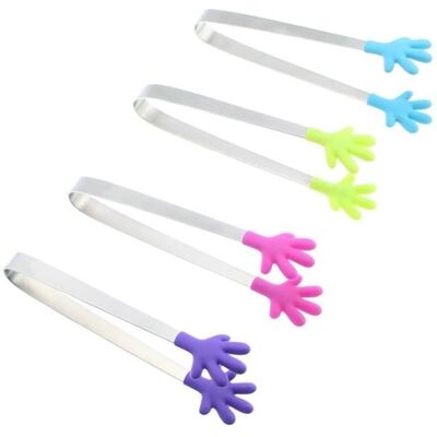 Cellfast Lot De 4 Mini Pinces De Cuisine Multifonctions En Silicone Et Acier Inoxydable Pour Glace, Aliments, Épices, Sucre - Publicité Cellfast Lot De 4 Mini Pinces De Cuisine Multifonctions En Silicone Et Acier Inoxydable Pour Glace, Aliments, Épices, Sucre - Publicité