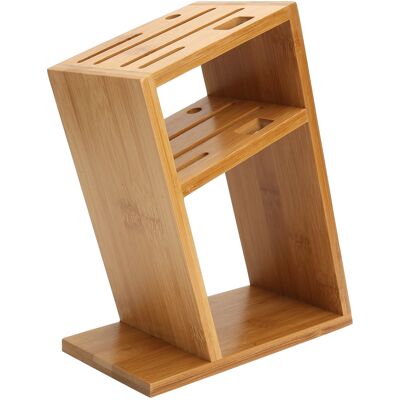 MCKENSA Porte-couteaux En Bambou Incliné, Support Multifonctionnel En Bambou Ajouré, Accessoires De Cuisine - Publicité MCKENSA Porte-couteaux En Bambou Incliné, Support Multifonctionnel En Bambou Ajouré, Accessoires De Cuisine - Publicité