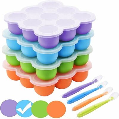 SANS MARQUE Congélation Bébé Food Rangement Nourriture En Silicone, Bac À Glaçons Avec Couvercle Hermétique Pour Aliments Pour Bébés, Lait Maternel, Purée, Whisky, Yogourt Et Glace, Réutilisable, 9 X 75 - Publicité SANS MARQUE Congélation Bébé Food Rangement Nourriture En Silicone, Bac À Glaçons Avec Couvercle Hermétique Pour Aliments Pour Bébés, Lait Maternel, Purée, Whisky, Yogourt Et Glace, Réutilisable, 9 X 75 - Publicité