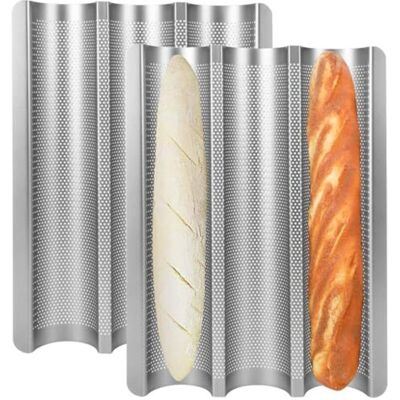 Scotch Moule À Baguettes Antiadhésif, Lot De 2 Pour 3 Baguettes, 38 X 28 Cm, Moule Argenté Pour Pain Français, Cadeau Idéal Pour Les Amateurs De Pâtisserie. Publicité Scotch Moule À Baguettes Antiadhésif, Lot De 2 Pour 3 Baguettes, 38 X 28 Cm, Moule Argenté Pour Pain Français, Cadeau Idéal Pour Les Amateurs De Pâtisserie. Publicité