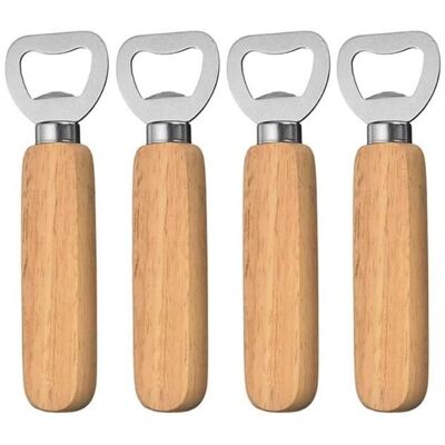 Cellfast Décapsuleur - Personnalisé - 4 Pièces - Acier Inoxydable - Bois Massif - 14x4x1,8 Cm - Publicité Cellfast Décapsuleur - Personnalisé - 4 Pièces - Acier Inoxydable - Bois Massif - 14x4x1,8 Cm - Publicité