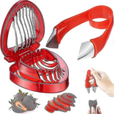 FATRD Ensemble De 2 Pièces Pour Couper Et Trancher Les Fraises, Équeutoir, Éplucheur De Fraises Et Tomates, Outils De Cuisine Pour Peler Les Fruits Et Les Tomates - Publicité FATRD Ensemble De 2 Pièces Pour Couper Et Trancher Les Fraises, Équeutoir, Éplucheur De Fraises Et Tomates, Outils De Cuisine Pour Peler Les Fruits Et Les Tomates - Publicité