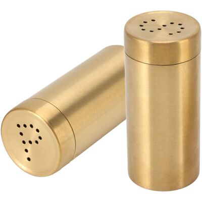 ULISEM Flacons À Épices En Acier Inoxydable Doré, Lot De 2 Avec Couvercle Vissé – Résistant À La Rouille, Pour Sel, Sucre Et Poivre - Publicité ULISEM Flacons À Épices En Acier Inoxydable Doré, Lot De 2 Avec Couvercle Vissé – Résistant À La Rouille, Pour Sel, Sucre Et Poivre - Publicité