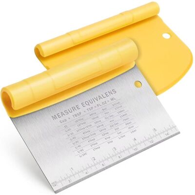 BRINSEA Spatule À Pâte En Acier Inoxydable Jaune, Coupe-pizza Et Coupe-pâte - Publicité BRINSEA Spatule À Pâte En Acier Inoxydable Jaune, Coupe-pizza Et Coupe-pâte - Publicité