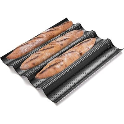 BRINSEA Moule À Pain Français Antiadhésif À Quatre Compartiments, Ustensile De Cuisine Réutilisable, Noir - Publicité BRINSEA Moule À Pain Français Antiadhésif À Quatre Compartiments, Ustensile De Cuisine Réutilisable, Noir - Publicité