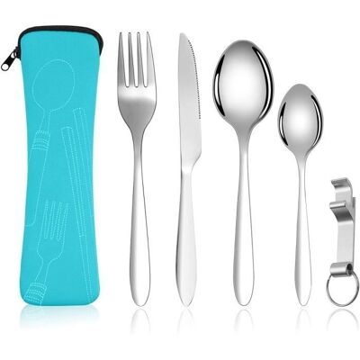 Cellfast Ensemble De Couverts - Inox - 5 Pièces - Sac De Rangement - Pratique Pour Camping Et Voyage - Durable - Publicité Cellfast Ensemble De Couverts - Inox - 5 Pièces - Sac De Rangement - Pratique Pour Camping Et Voyage - Durable - Publicité