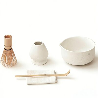 ALVIOR Kit Matcha - Bol En Céramique 400 Ml - Fouet Bambou 100 Dents - Porte-fouet Et Cuillère À Thé - Pour Préparation Maison - Publicité ALVIOR Kit Matcha - Bol En Céramique 400 Ml - Fouet Bambou 100 Dents - Porte-fouet Et Cuillère À Thé - Pour Préparation Maison - Publicité