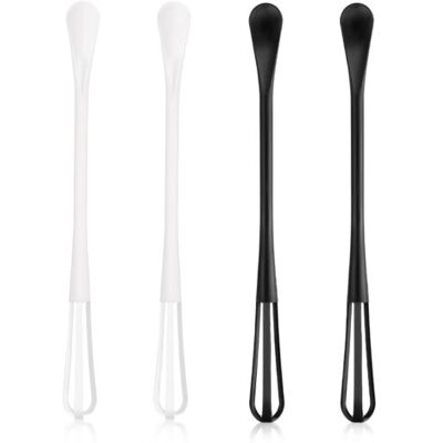 Bunthaus Lot De 4 Mini Fouets Multifonctionnels 2 En 1 Pour La Cuisson, Mélanger, Battre Les Ingrédients Et Sauces (noir Et Blanc) - Publicité Bunthaus Lot De 4 Mini Fouets Multifonctionnels 2 En 1 Pour La Cuisson, Mélanger, Battre Les Ingrédients Et Sauces (noir Et Blanc) - Publicité