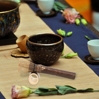 MCKENSA Fouet À Thé Vert Matcha Chasen En Bambou Naturel, Outil Pinceau À Poudre À Long Manche, Violet - Publicité MCKENSA Fouet À Thé Vert Matcha Chasen En Bambou Naturel, Outil Pinceau À Poudre À Long Manche, Violet - Publicité