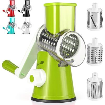 GRASSLIN 1 Râpe Légumes Manuelle, 3 Lames Inox Détachables, Base Ventouse Stable, Pour Pommes De Terre Et Fromage - Publicité GRASSLIN 1 Râpe Légumes Manuelle, 3 Lames Inox Détachables, Base Ventouse Stable, Pour Pommes De Terre Et Fromage - Publicité