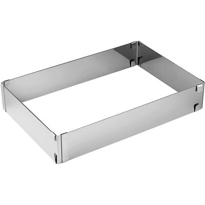 GRASSLIN 1 Cadre À Gâteau Rectangle, Acier Inoxydable, Extensible 27,5-52 X 18,5-34 Cm, Moule À Pâtisserie, Pour Cuisine - Publicité GRASSLIN 1 Cadre À Gâteau Rectangle, Acier Inoxydable, Extensible 27,5-52 X 18,5-34 Cm, Moule À Pâtisserie, Pour Cuisine - Publicité