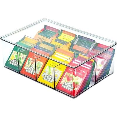 BRINSEA Grande Boîte De Rangement En Plastique Pour Sachets De Thé Avec Couvercle, 8 Compartiments - Publicité BRINSEA Grande Boîte De Rangement En Plastique Pour Sachets De Thé Avec Couvercle, 8 Compartiments - Publicité