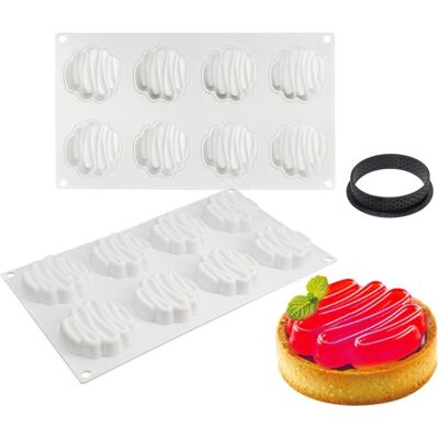 GRASSLIN Moule À Gateau En Silicone, Moules 3d Pour Glace Chocolat Pâtisserie Dessert, Outil Croustillant Rond Plastique, 8 Trous Forme De Gâteau Pagode Color Holes Colorful Pagoda Cake - - Publicité GRASSLIN Moule À Gateau En Silicone, Moules 3d Pour Glace Chocolat Pâtisserie Dessert, Outil Croustillant Rond Plastique, 8 Trous Forme De Gâteau Pagode Color Holes Colorful Pagoda Cake - - Publicité