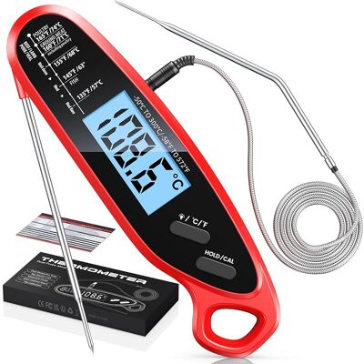 SANS MARQUE Thermometre Cuisine Avec Double Sondes Pliables, 3s Lecture Instantané Thermomètre Digital, Rétroéclairage Lcd & Calibration, Thermometre Cuisson Pour Four, Cuisinière, Bbq, Fumoir & Brassage - Publicité SANS MARQUE Thermometre Cuisine Avec Double Sondes Pliables, 3s Lecture Instantané Thermomètre Digital, Rétroéclairage Lcd & Calibration, Thermometre Cuisson Pour Four, Cuisinière, Bbq, Fumoir & Brassage - Publicité