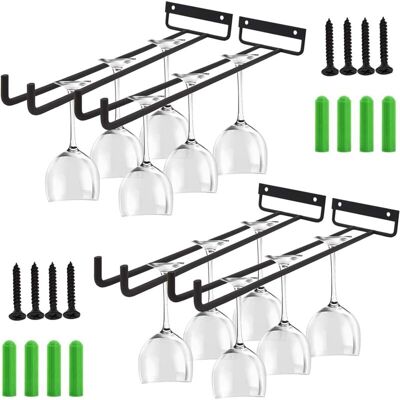 Melissa Support De Verre À Vin, 4 Pièces Porte-verres À Vin Suspendu En Métal Accroche-verres Pour Étagère Avec Vis Support Verre À Pied Pour Cuisine Café Bar Restaurant (30cm, Noir) - Publicité Melissa Support De Verre À Vin, 4 Pièces Porte-verres À Vin Suspendu En Métal Accroche-verres Pour Étagère Avec Vis Support Verre À Pied Pour Cuisine Café Bar Restaurant (30cm, Noir) - Publicité