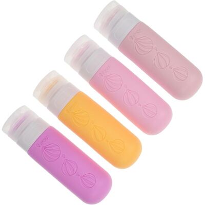 OEM Flacons De Voyage Réutilisables En Silicone Compressible – Lot De 4 Bouteilles Pour Shampoing, Lotion Et Gel, Idéales Pour Bagages Cabine - Publicité OEM Flacons De Voyage Réutilisables En Silicone Compressible – Lot De 4 Bouteilles Pour Shampoing, Lotion Et Gel, Idéales Pour Bagages Cabine - Publicité