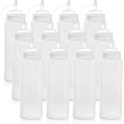 OEM Bouteilles À Sauce Pression 500 Ml – Lot De 12 Flacons En Plastique Alimentaire Avec Bouchon Twist Et Graduation Intégrée Pour Ketchup, Mayonnaise - Publicité OEM Bouteilles À Sauce Pression 500 Ml – Lot De 12 Flacons En Plastique Alimentaire Avec Bouchon Twist Et Graduation Intégrée Pour Ketchup, Mayonnaise - Publicité
