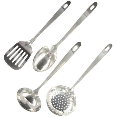 Cellfast Ensemble De 4 Ustensiles De Cuisine En Inox Louche Spatule Ajourée Cuillère Et Écumoire Fackelmann Oxford - Publicité Cellfast Ensemble De 4 Ustensiles De Cuisine En Inox Louche Spatule Ajourée Cuillère Et Écumoire Fackelmann Oxford - Publicité