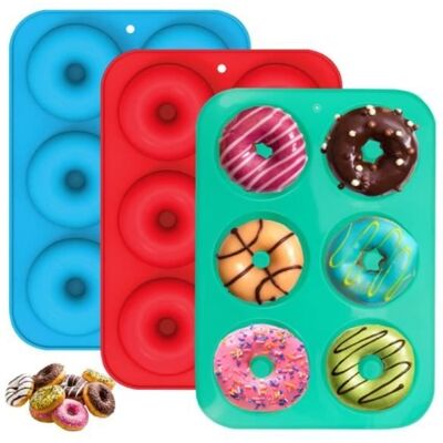 Cellfast 3 Pièces Moule Donuts Silicone, Moules À Donuts En Silicone, 6 Cavités Anti-adhérentes Moule À Beignets, Moule A Donuts Silicone - Publicité Cellfast 3 Pièces Moule Donuts Silicone, Moules À Donuts En Silicone, 6 Cavités Anti-adhérentes Moule À Beignets, Moule A Donuts Silicone - Publicité