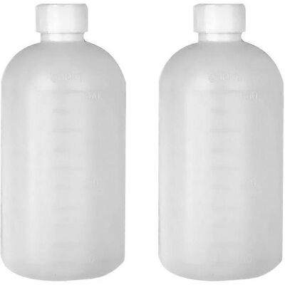 LISATR Lot De 2 Flacons Gradués De 500 Ml Pour Réactifs, En Plastique À Col Étroit.-17x7.7cm-transparent - Publicité LISATR Lot De 2 Flacons Gradués De 500 Ml Pour Réactifs, En Plastique À Col Étroit.-17x7.7cm-transparent - Publicité