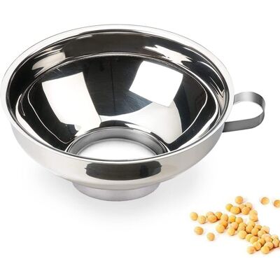 ALVIOR Entonnoir Canning - Acier Inoxydable Alimentaire - Embout Large 15 Cm - Pour Bocaux Mason Et Bouteilles - 1 Pièce - Publicité ALVIOR Entonnoir Canning - Acier Inoxydable Alimentaire - Embout Large 15 Cm - Pour Bocaux Mason Et Bouteilles - 1 Pièce - Publicité