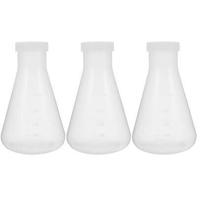LISATR Lot De 3 Flacons Erlenmeyer En Plastique Transparent, Flacons Scientifiques Coniques Pratiques-17x10cm-transparent - Publicité LISATR Lot De 3 Flacons Erlenmeyer En Plastique Transparent, Flacons Scientifiques Coniques Pratiques-17x10cm-transparent - Publicité