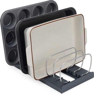 Vision Organisateur De Cuisine, Support Pour Plaques De Cuisson, Casseroles, Couvercles Et Planches À Découper, Avec 7 Compartiments Réglables, Anthracite - Publicité Vision Organisateur De Cuisine, Support Pour Plaques De Cuisson, Casseroles, Couvercles Et Planches À Découper, Avec 7 Compartiments Réglables, Anthracite - Publicité