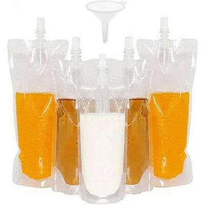 SANS MARQUE 50 Sachets De Boissons, Récipients Transparents Pour Sachets De Smoothie, Robustes Et Étanches À Fermeture Manuelle, Pour Bouteilles De Jus Congelé, Entonnoir En Plastique (250 Ml) - Publicité SANS MARQUE 50 Sachets De Boissons, Récipients Transparents Pour Sachets De Smoothie, Robustes Et Étanches À Fermeture Manuelle, Pour Bouteilles De Jus Congelé, Entonnoir En Plastique (250 Ml) - Publicité